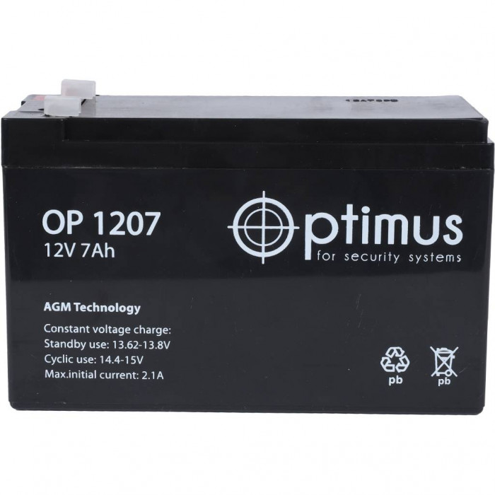 Аккумулятор Optimus 7A/h