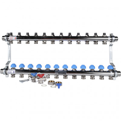 Распределительный коллектор REHAU HKV на 12 контуров нержавеющая сталь (12181211001)