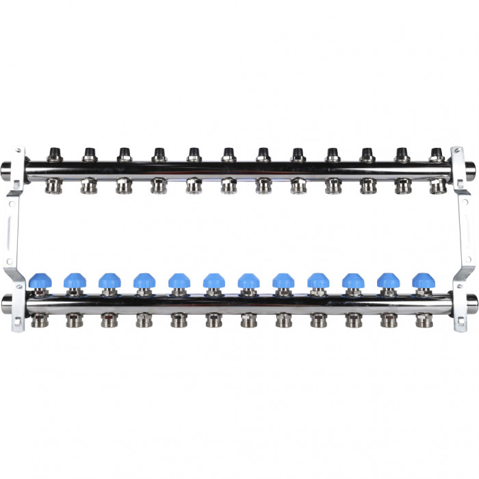 Распределительный коллектор REHAU HKV на 12 контуров нержавеющая сталь (12181211001)