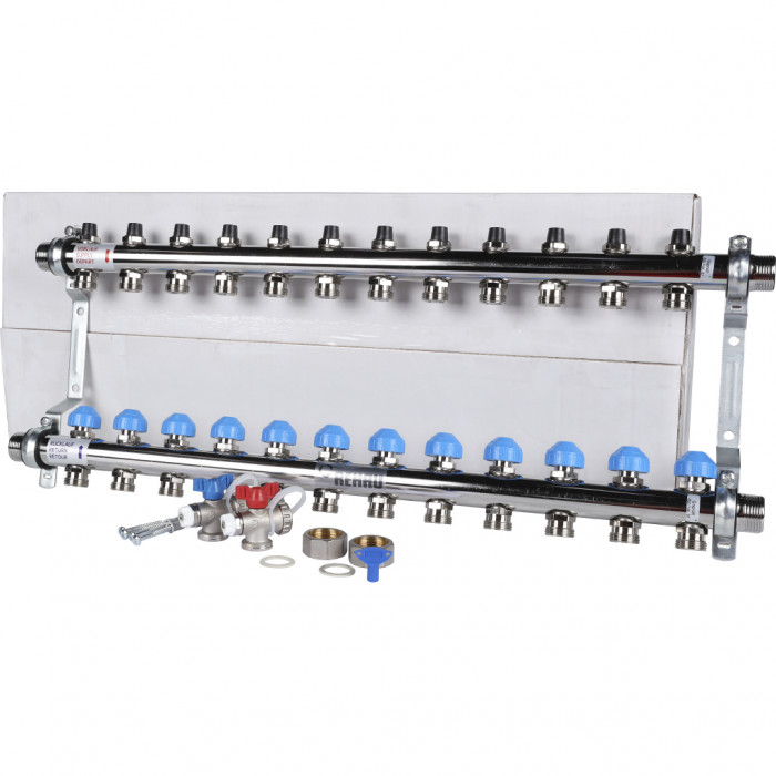 Распределительный коллектор REHAU HKV на 12 контуров нержавеющая сталь (12181211001)