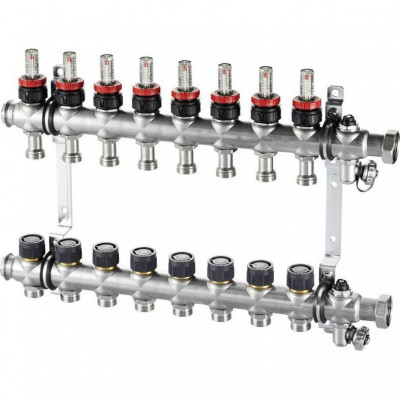 Распределительная гребенка Oventrop Multidis SF, 9 х G  3/4  с ротаметрами
