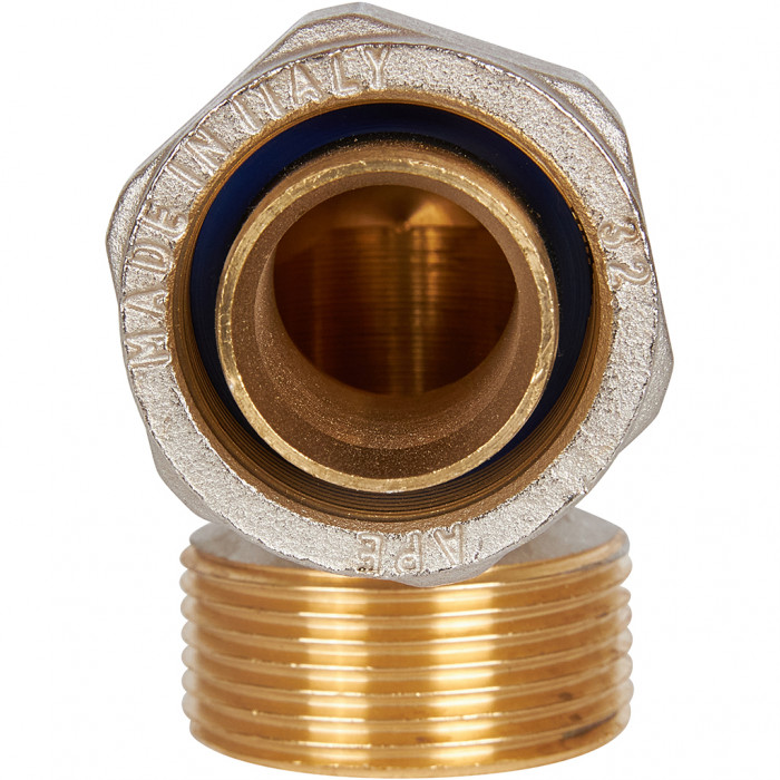 Угольник-переходник STOUT с наружной резьбой 1 1/4 x32 для металлопластиковых труб винтовой