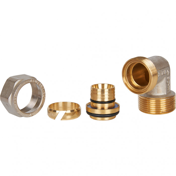 Угольник-переходник STOUT с наружной резьбой 1 1/4 x32 для металлопластиковых труб винтовой