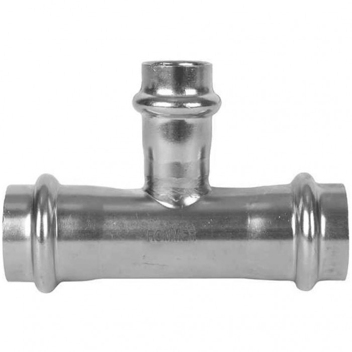 ROMMER RSS-0014-221822 Тройник переходной, 22х18х22, из нержавеющей стали прессовой
