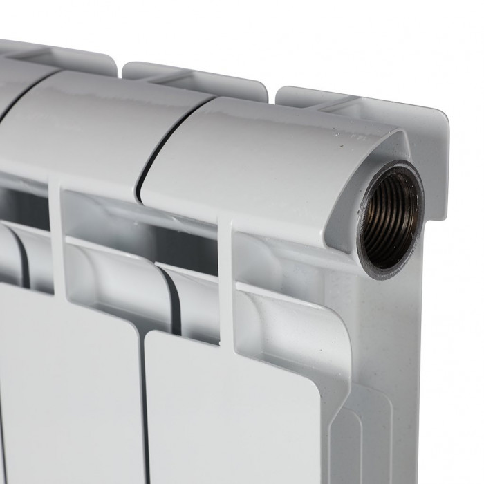 Биметаллический радиатор STOUT ALPHA 350, 4 секций, боковое подключение, белый