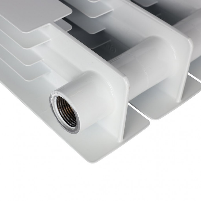 Биметаллический радиатор STOUT ALPHA 350, 4 секций, боковое подключение, белый