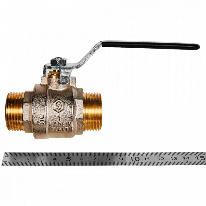 Кран шаровой полнопроходной STOUT SVB-0005-200025 НР/НР ручка рычаг 1