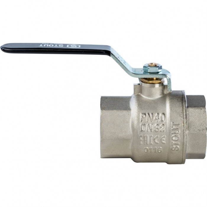 STOUT Кран шаровой полнопроходной, ВР/ВР, ручка рычаг 1 1/4