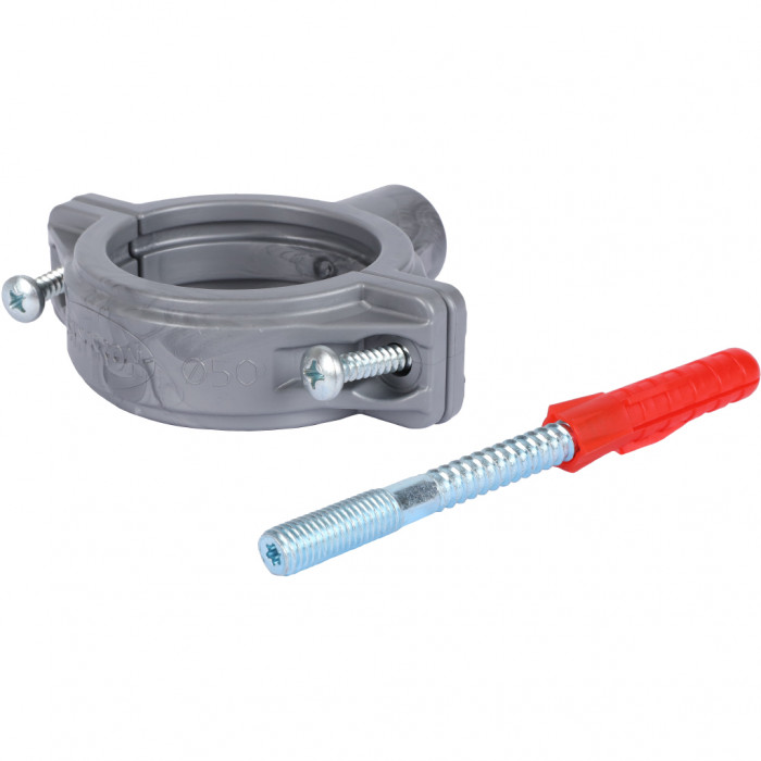 Sinikon Хомут ПП D 050 серый Стандарт со шпилькой и дюбелем