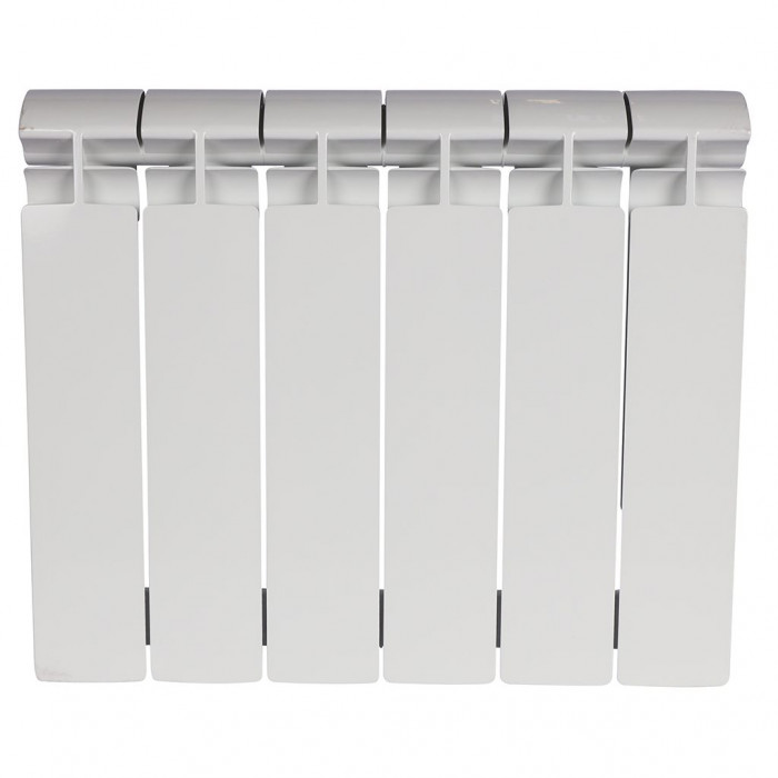 Биметаллический радиатор STOUT ALPHA 350, 6 секций, боковое подключение, белый