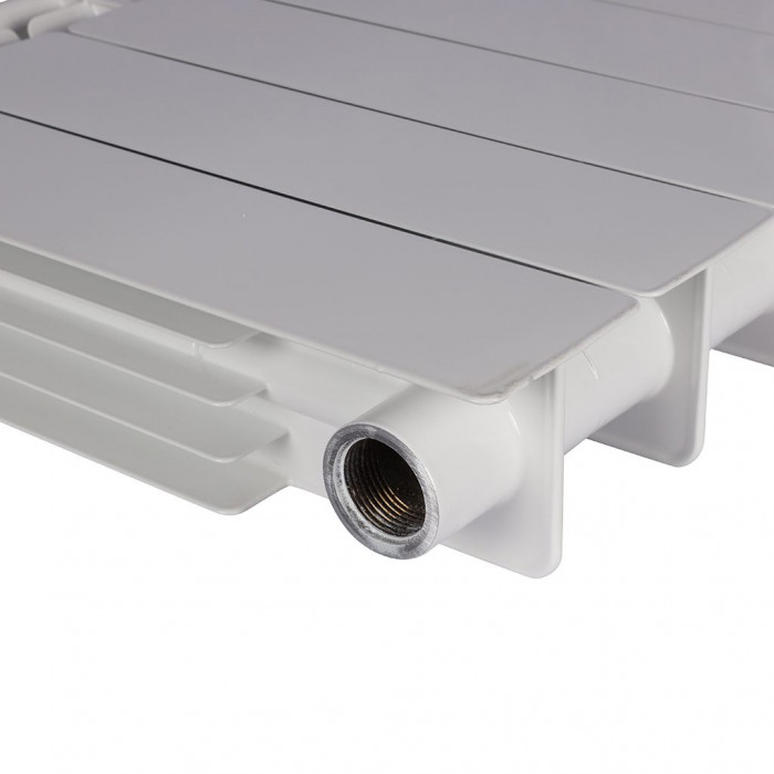 Биметаллический радиатор STOUT ALPHA 350, 6 секций, боковое подключение, белый