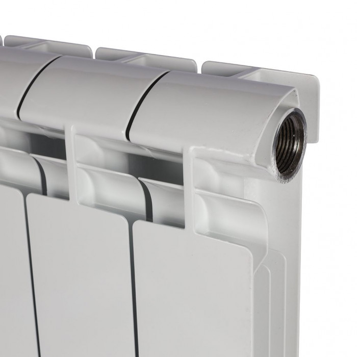 Биметаллический радиатор STOUT ALPHA 350, 6 секций, боковое подключение, белый
