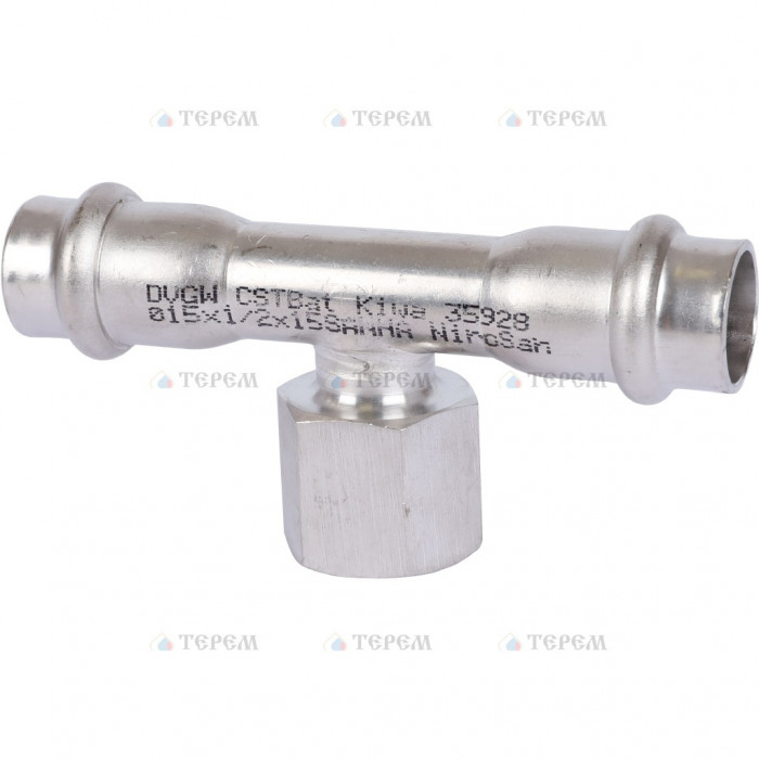 Sanha 9130G пресс-фит. нерж.сталь, тройник ВПр-ВР-ВПр, 15x1/2x15