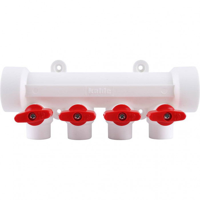 Kalde Коллектор с запорными кранами для полипропиленовых труб (4 выхода)