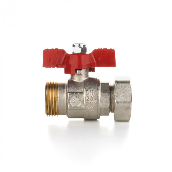 Кран шаровой 1" НВ, ручка бабочка, с НГ и возможностью опломбировки