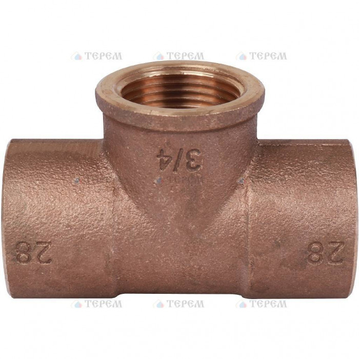 Sanha 4130g тройник ВП-ВР-ВП, бронза28x3/4x28, для медных труб под пайку