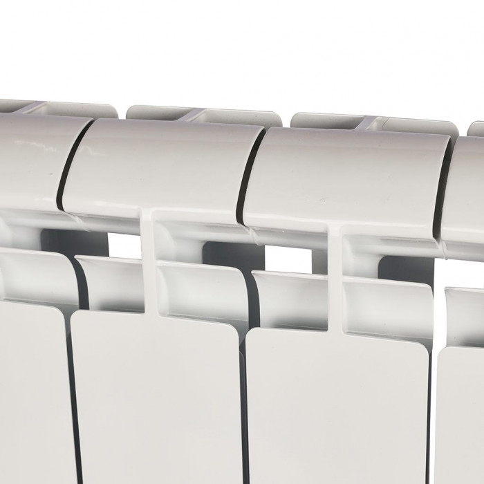 Биметаллический радиатор STOUT ALPHA 350, 8 секций, боковое подключение, белый