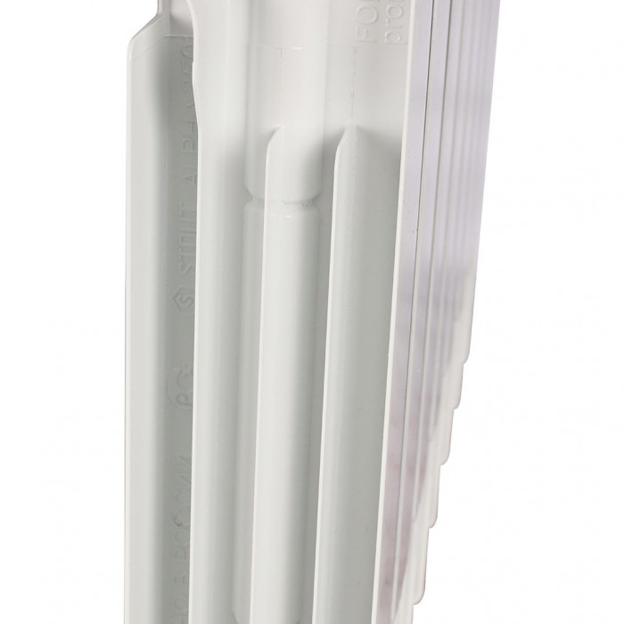 Биметаллический радиатор STOUT ALPHA 350, 8 секций, боковое подключение, белый