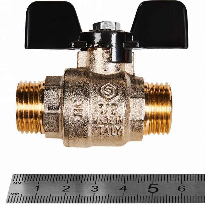 Кран шаровой полнопроходной STOUT SVB-0006-200015 НР/НР ручка бабочка 1/2