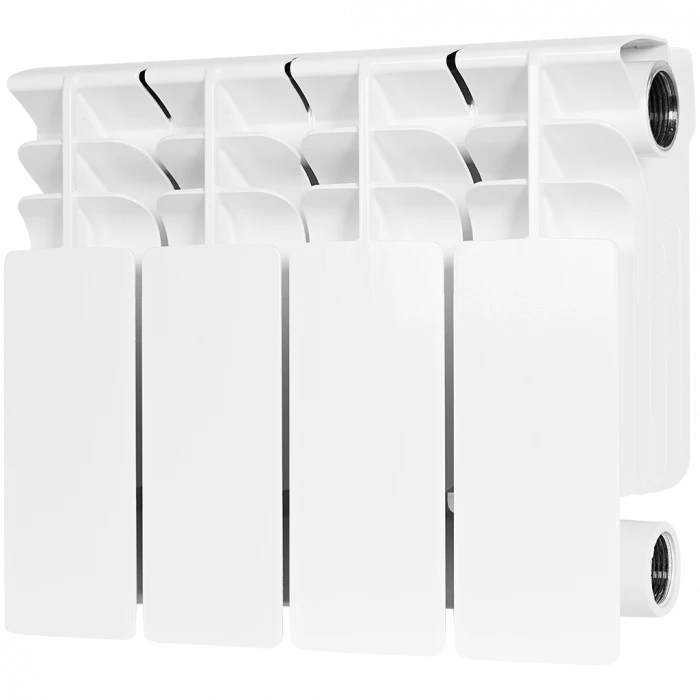 Биметаллический радиатор STOUT TITAN 200, 4 секций, боковое подключение, белый