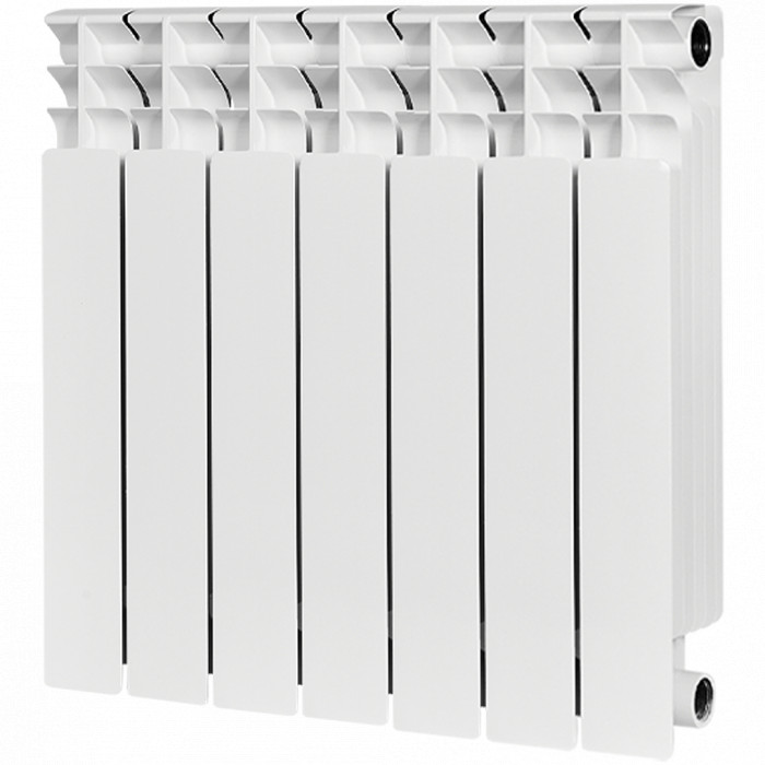 Биметаллический радиатор STOUT TITAN 500, 7 секций, боковое подключение, белый