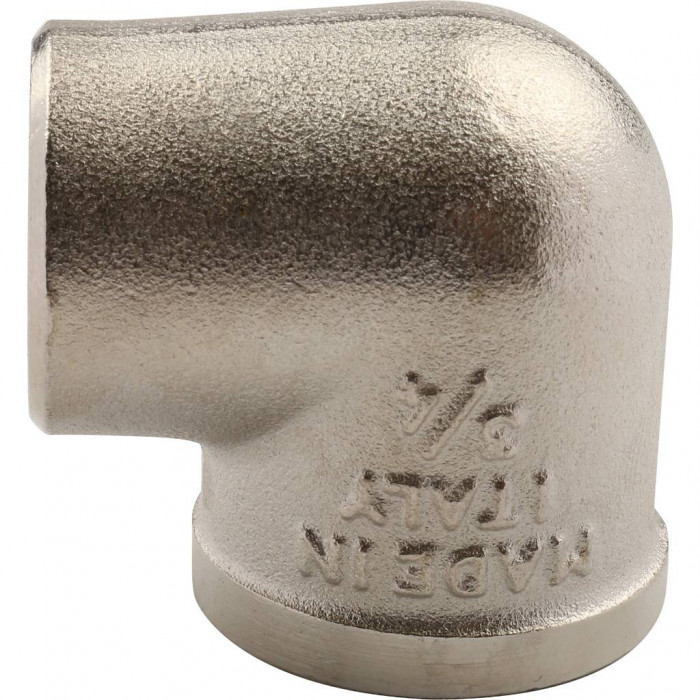 Угольник TIEMME ВВ никелированный 3/4х1/2 для стальных труб резьбовой