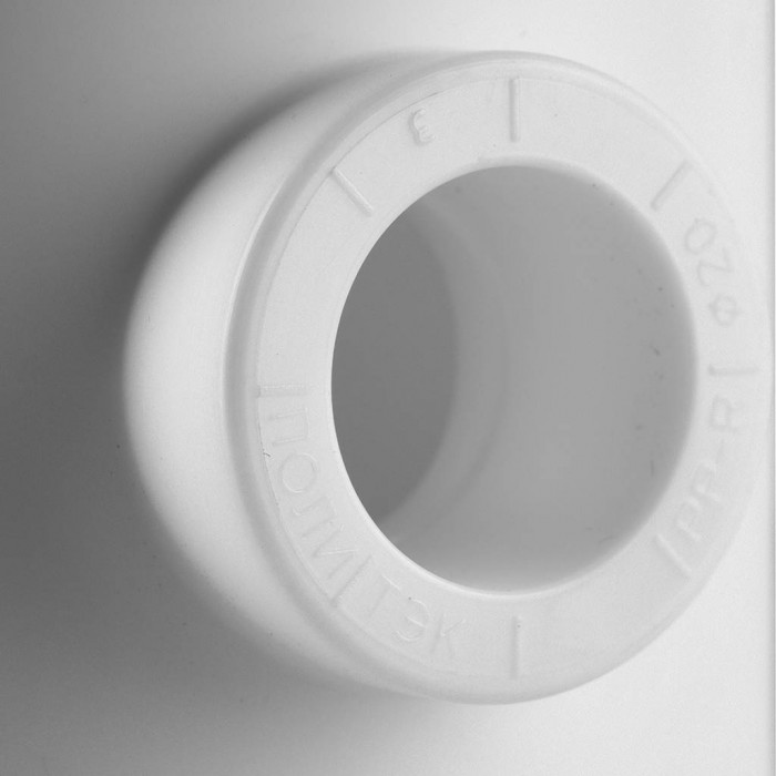 Политэк 63х20х63 Тройник переходной для полипропиленовых труб под сварку (цвет белый)