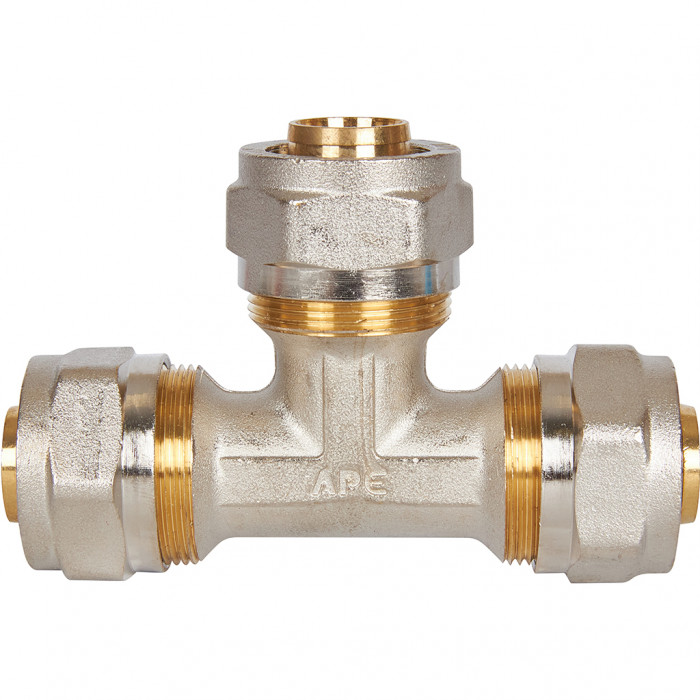 Тройник STOUT равнопроходный 26х26х26 для металлопластиковых труб винтовой