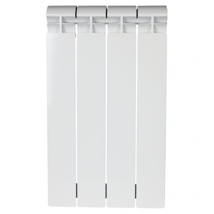 Биметаллический радиатор STOUT ALPHA 500, 4 секций, боковое подключение, белый