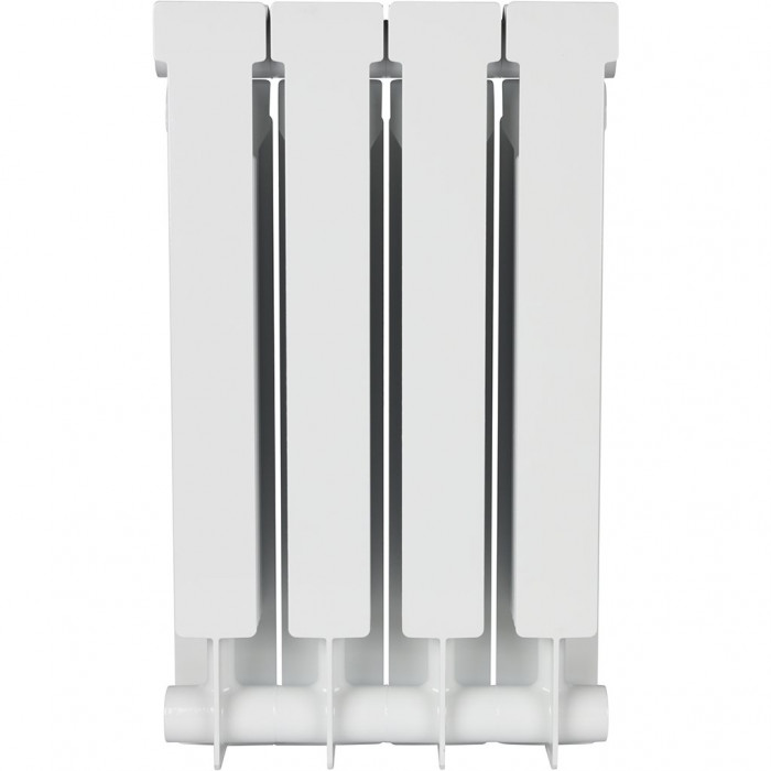 Биметаллический радиатор STOUT ALPHA 500, 4 секций, боковое подключение, белый