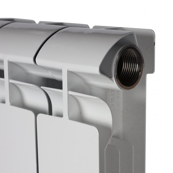 Биметаллический радиатор STOUT ALPHA 500, 4 секций, боковое подключение, белый