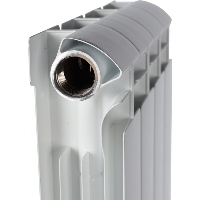 Биметаллический радиатор STOUT ALPHA 500, 4 секций, боковое подключение, белый