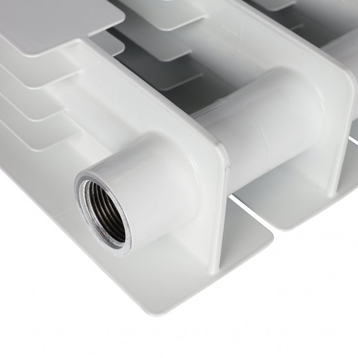 Биметаллический радиатор STOUT ALPHA 500, 4 секций, боковое подключение, белый