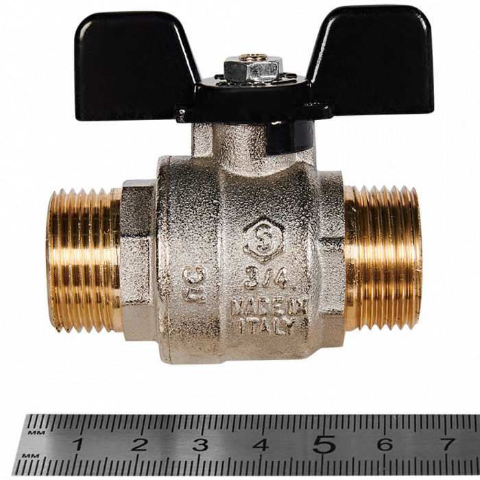 Кран шаровой полнопроходной STOUT SVB-0006-200020 НР/НР ручка бабочка 3/4