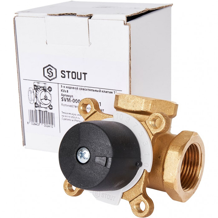 STOUT трехходовой смесительный клапан 1" KVs 8