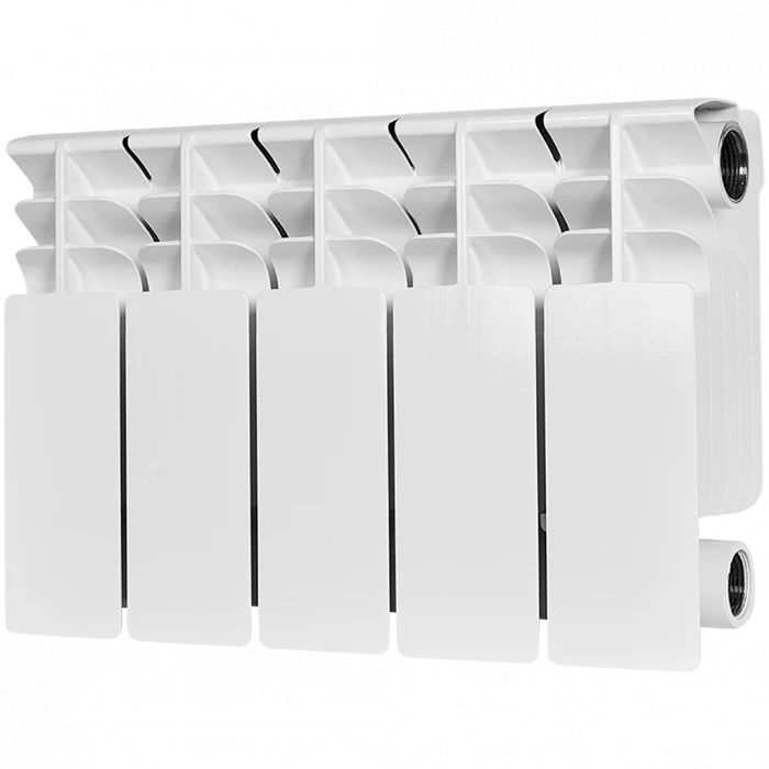 Биметаллический радиатор STOUT TITAN 200, 5 секций, боковое подключение, белый