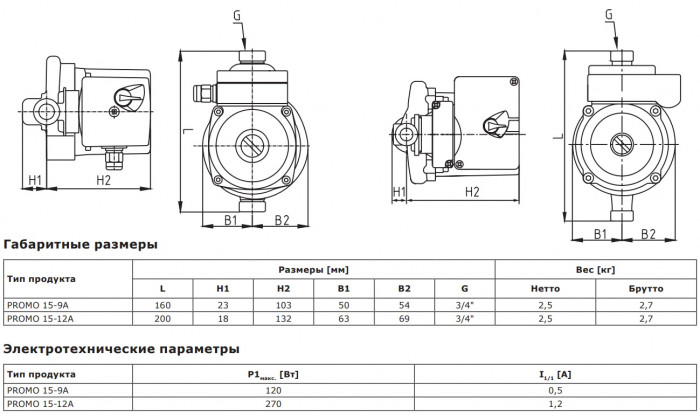 Циркуляционный насос SHINHOO PROMO 15-9A 160