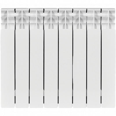 Биметаллический радиатор STOUT TITAN 500, 8 секций, боковое подключение, белый