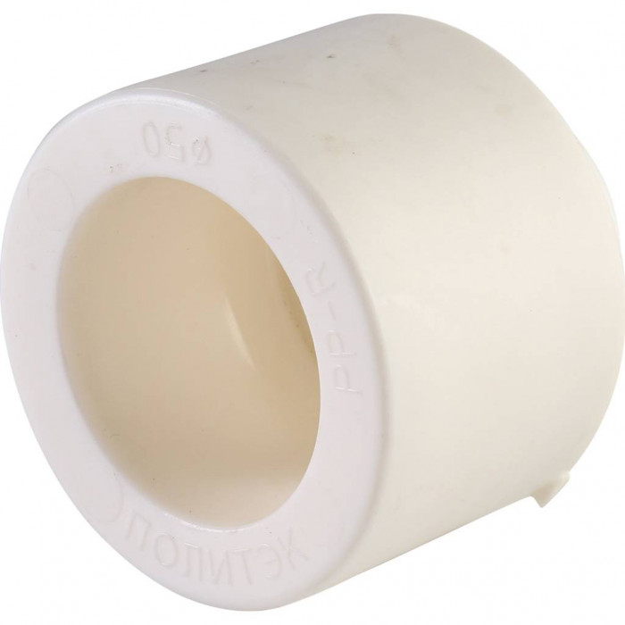 Муфта переходная внутр./наруж. Политэк 50х20 для полипропиленовых труб под сварку (цвет белый)