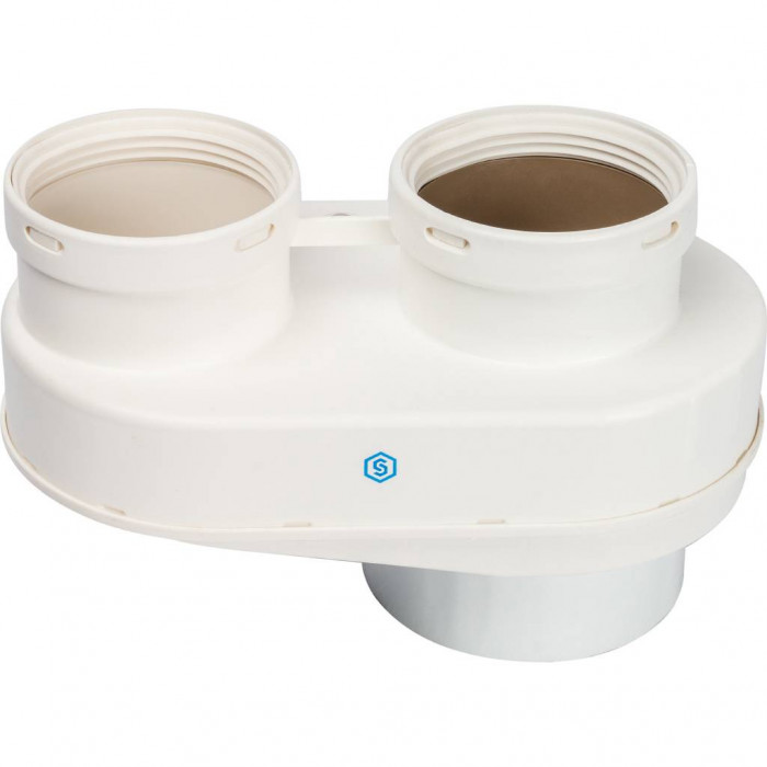 STOUT  Элемент дымохода DN80/80 адаптер для подкл. разд. труб (совместимый  Vaillant,Ptotherm New ) PP-Ryton