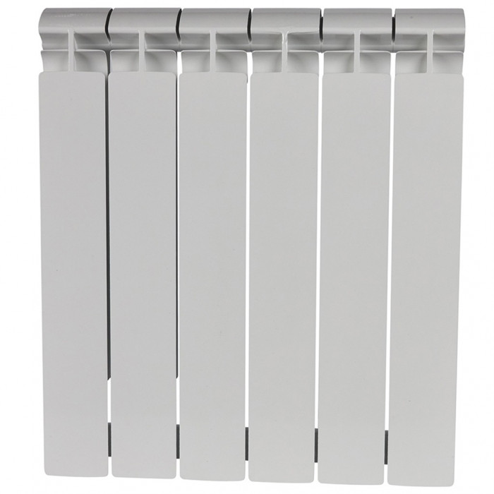 Биметаллический радиатор STOUT ALPHA 500, 6 секций, боковое подключение, белый