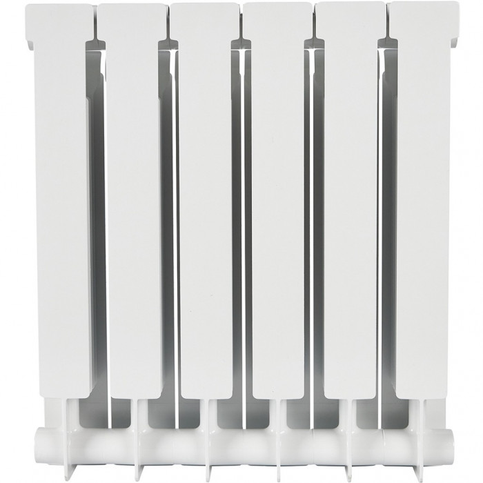 Биметаллический радиатор STOUT ALPHA 500, 6 секций, боковое подключение, белый