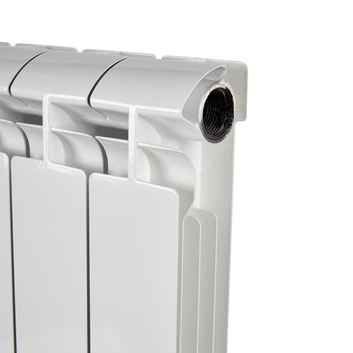 Биметаллический радиатор STOUT ALPHA 500, 6 секций, боковое подключение, белый