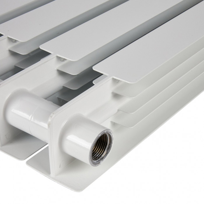 Биметаллический радиатор STOUT ALPHA 500, 6 секций, боковое подключение, белый