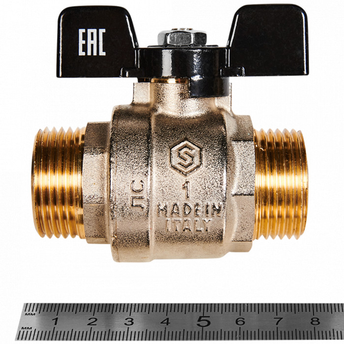 Кран шаровой полнопроходной STOUT SVB-0006-200025 НР/НР ручка бабочка 1