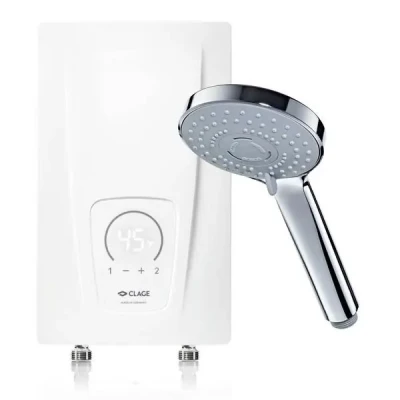 CLAGE CEX 9 Plus - проточный однофазный напорный водонагреватель с электронным управлением и душевой лейкой
