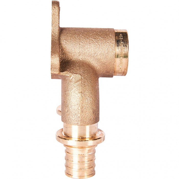 Проточный настенный угольник STOUT 20x1/2" бронзовый для труб из сшитого полиэтилена