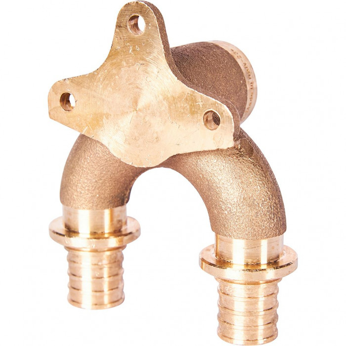 Проточный настенный угольник STOUT 20x1/2" бронзовый для труб из сшитого полиэтилена