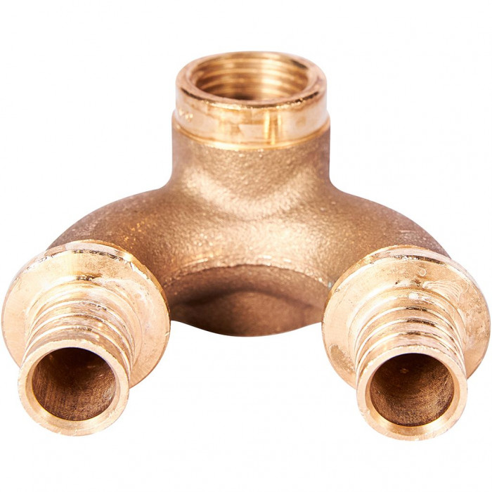 Проточный настенный угольник STOUT 20x1/2" бронзовый для труб из сшитого полиэтилена