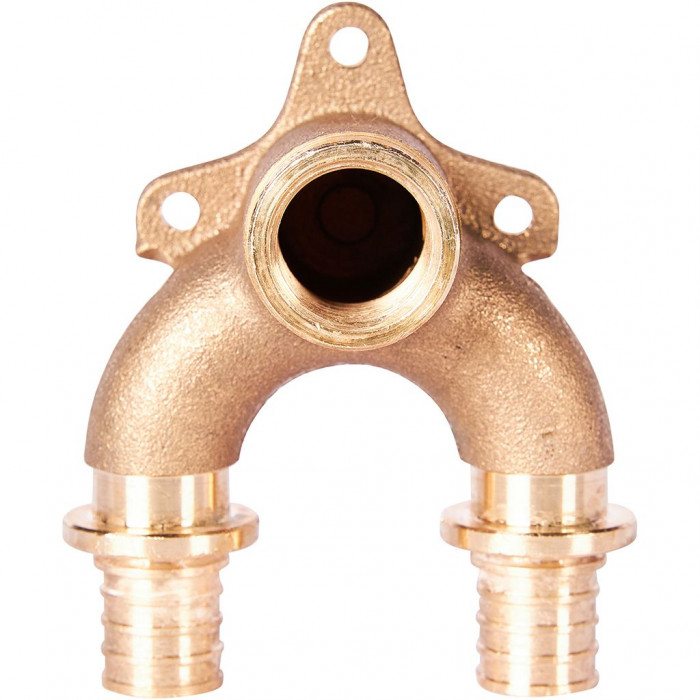 Проточный настенный угольник STOUT 20x1/2" бронзовый для труб из сшитого полиэтилена